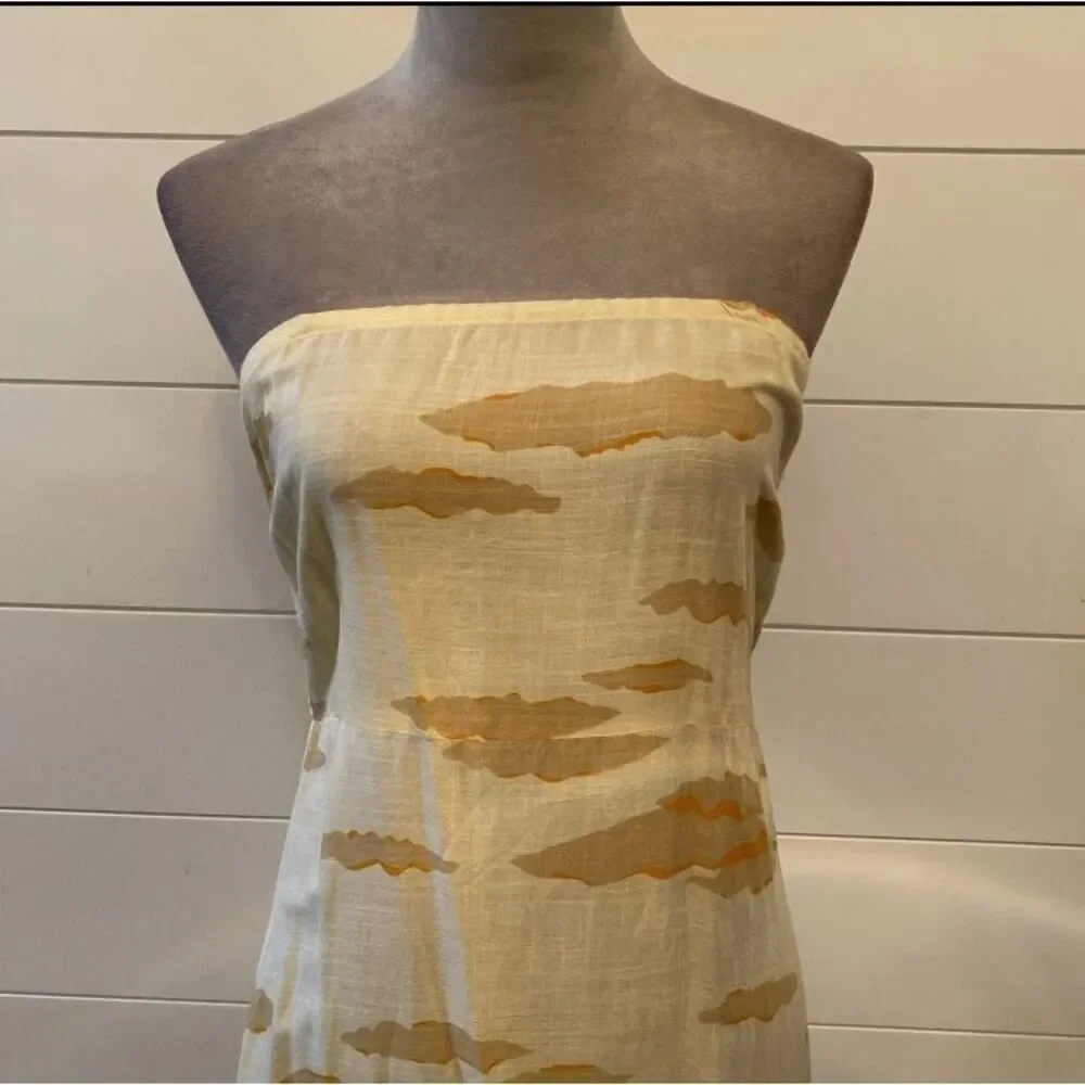 True Destinations Maxi Dress Palm Scenic Strapless Coverup Tropical Women M New - Picture 2 of 10